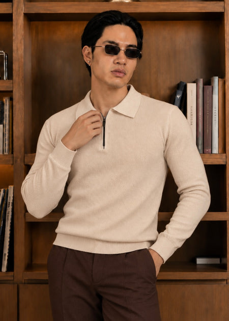 Milano Knit Polo-Tan