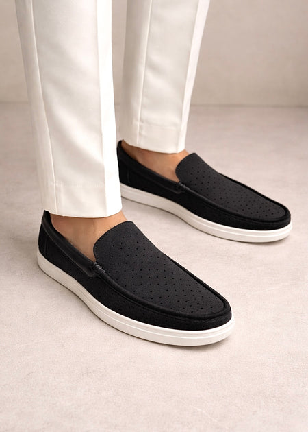 0015 COMFORTABLE SLIP-ON LOAFERS-BLACK