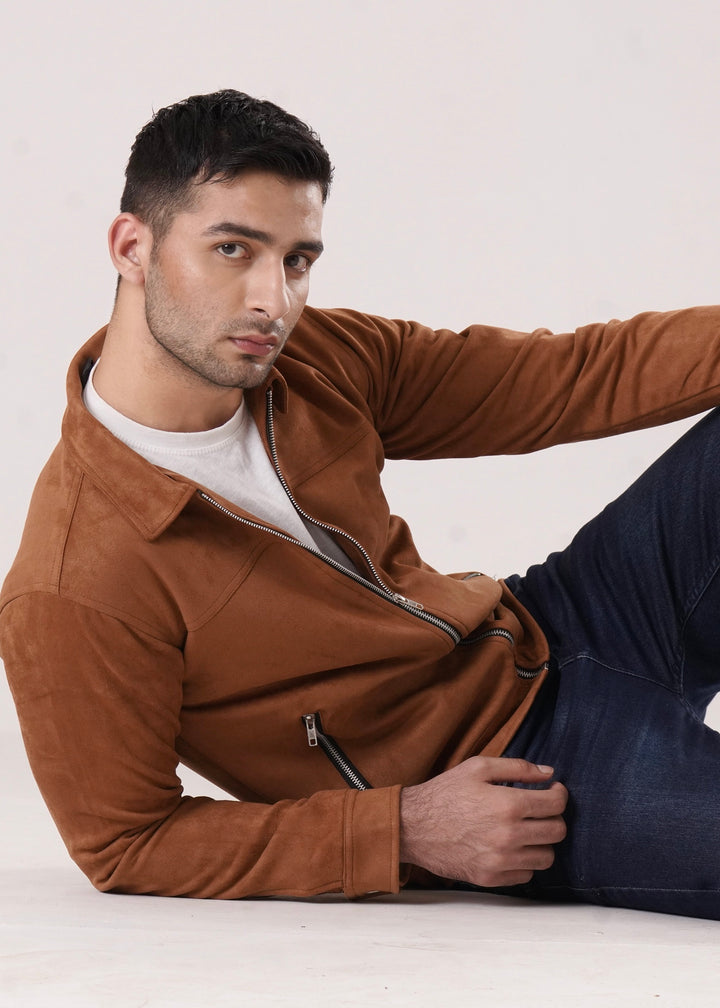 BROWN SUEDE JACKET-FT