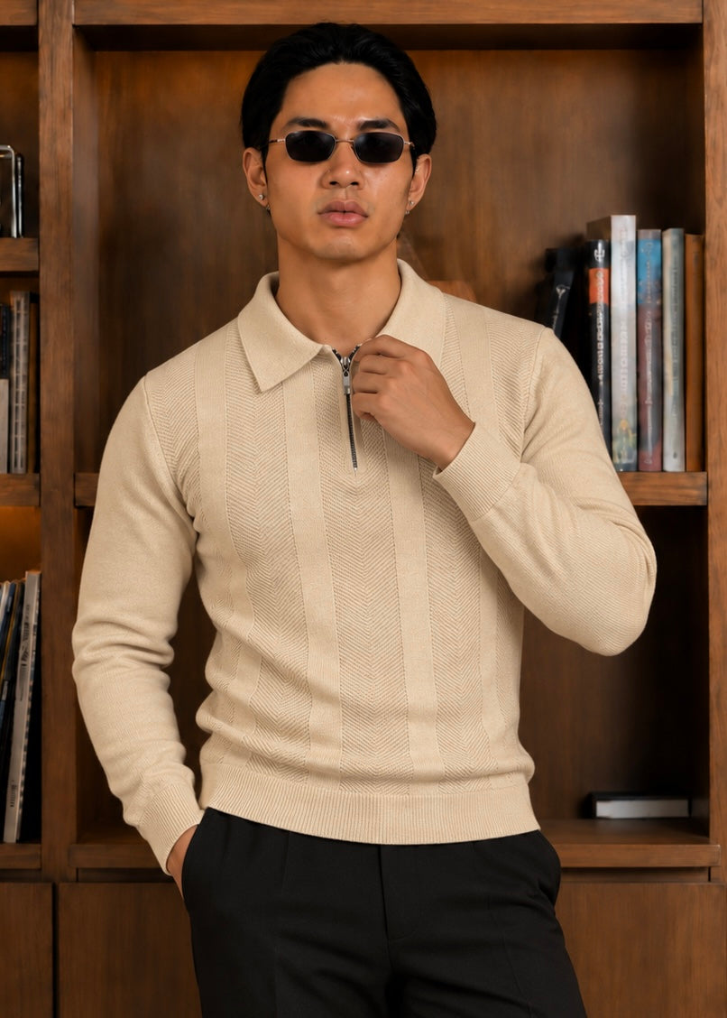 Riviera Knit Polo-Tan