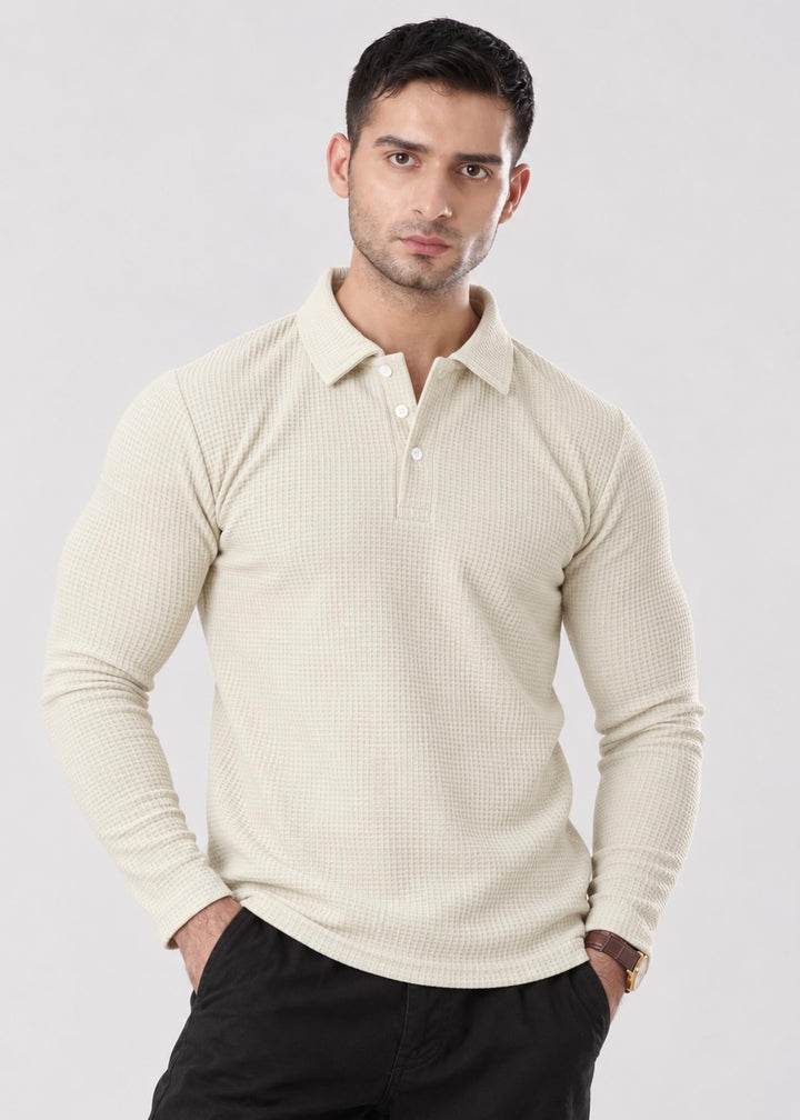 WHITE TEXTURED SHIRT-FT