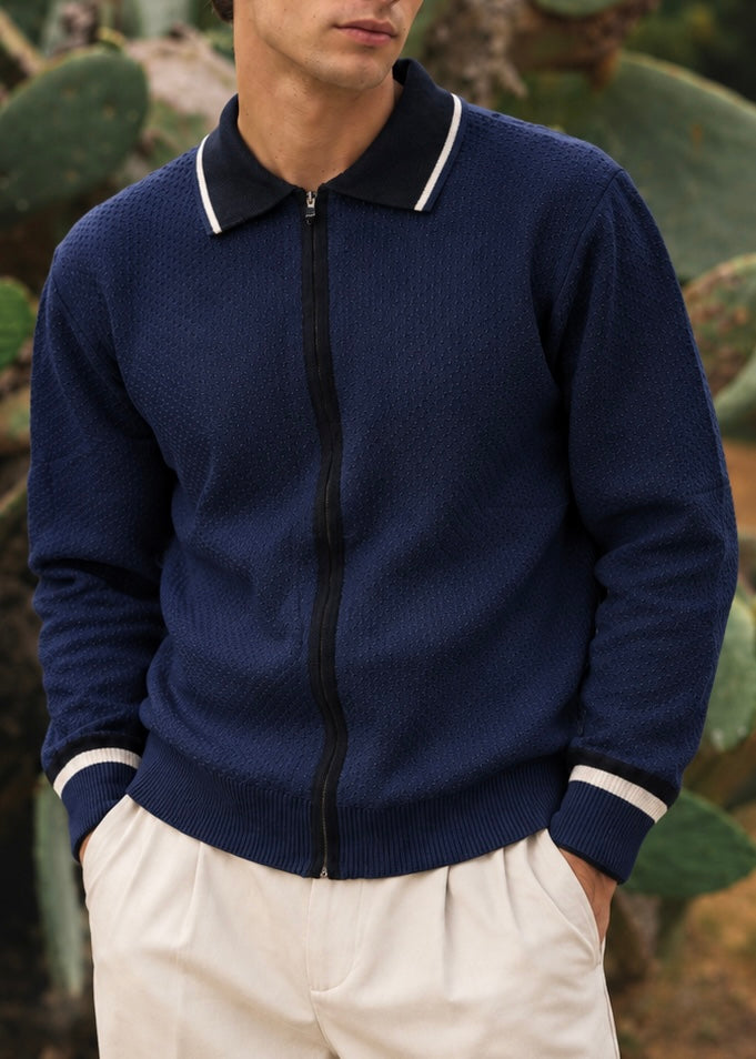 THE SUNDAY EASE KNITTED POLO NV BLUE