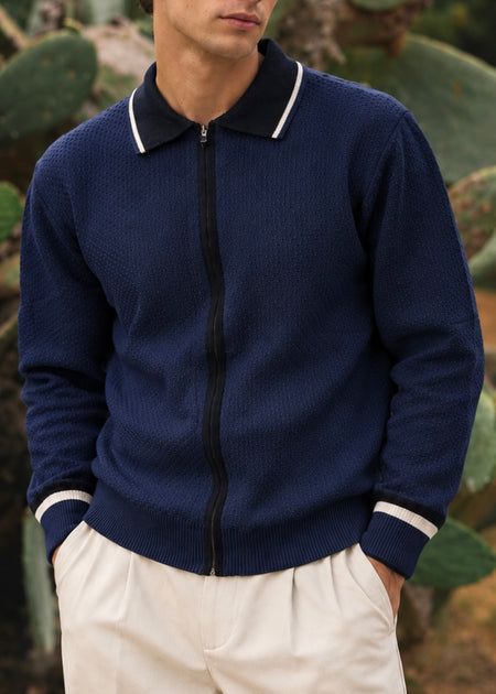 THE SUNDAY EASE KNITTED POLO NV BLUE