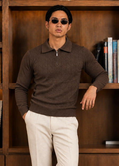 The Nordic-knit Polo-Gray