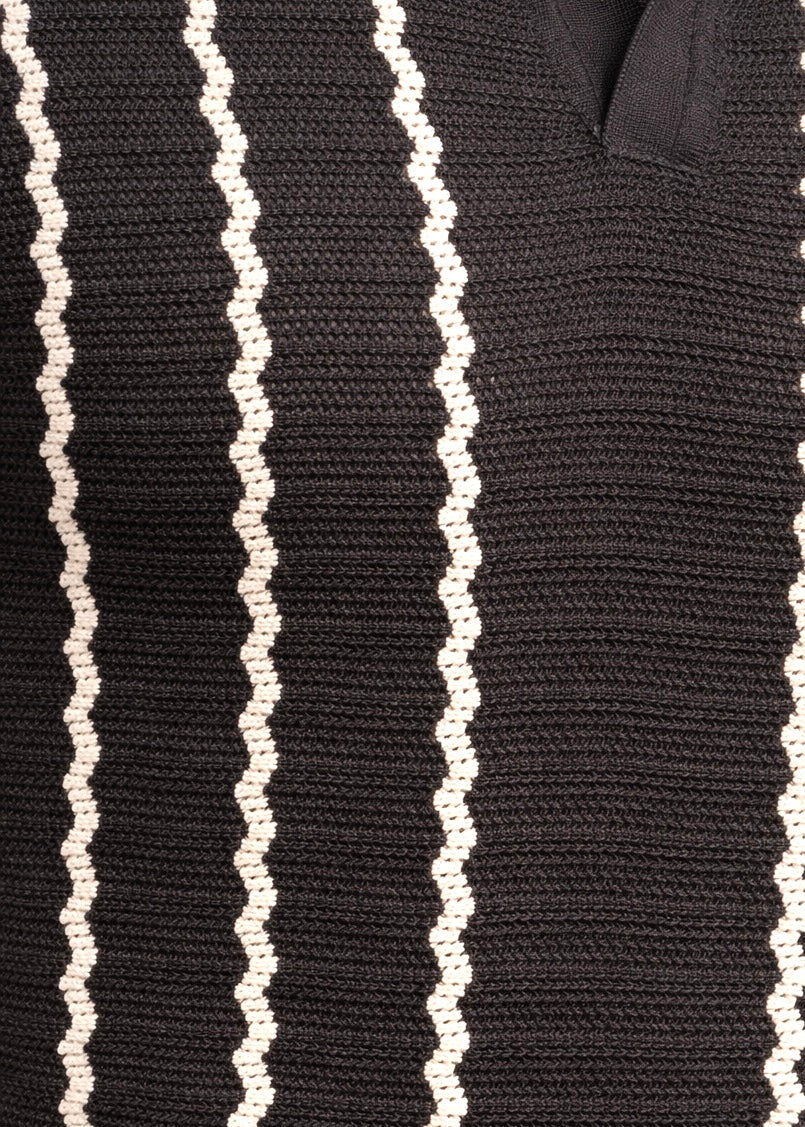 ELITE THREAD KNITTED POLO-BLACK
