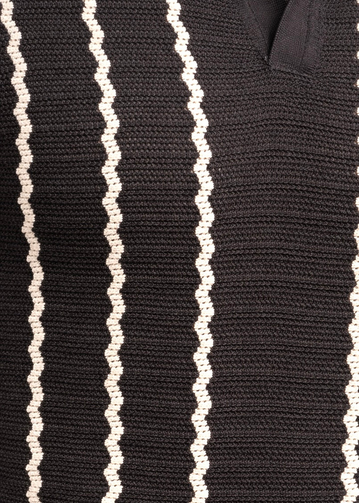 ELITE THREAD KNITTED POLO-BLACK