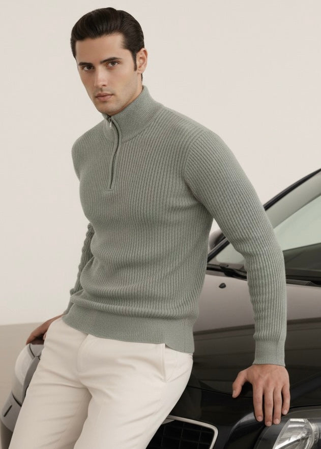 THE ALPHA STREET ZIP MOCK NECK-FT