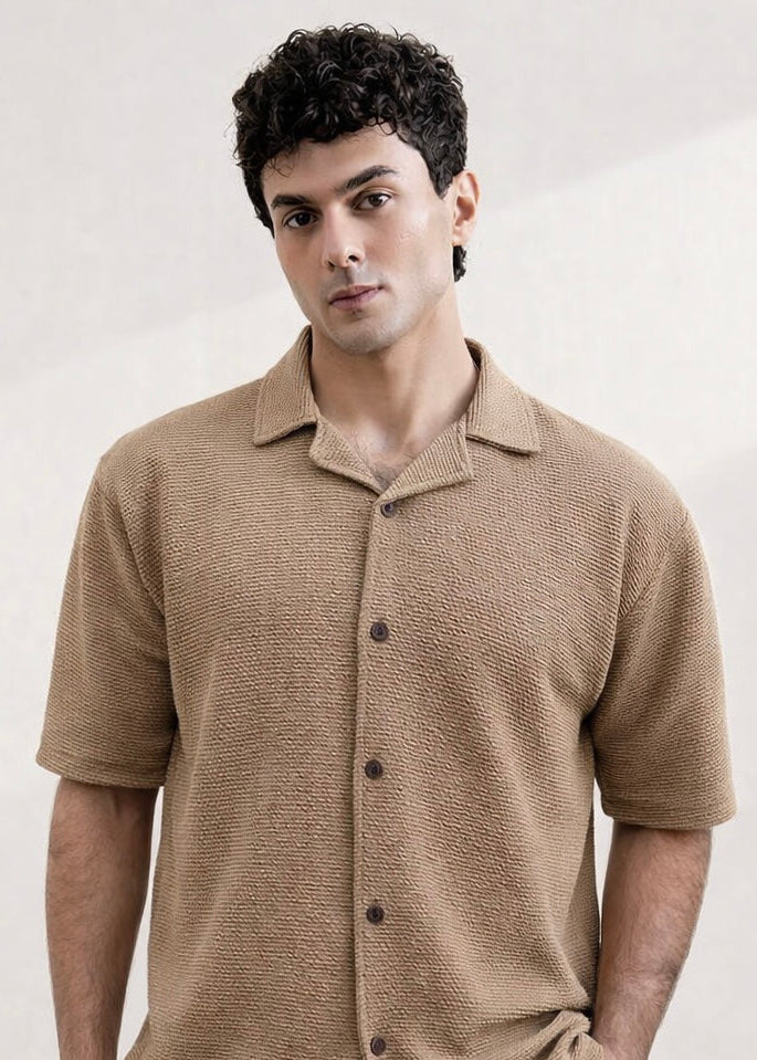 THE GLAMER TEXTURE TRACKSUIT-TAN