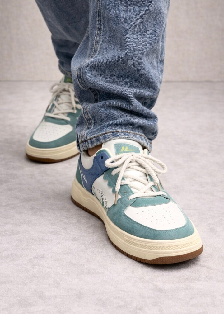 0041 VINTAGE-STYLE COURT SNEAKER'S-GREEN