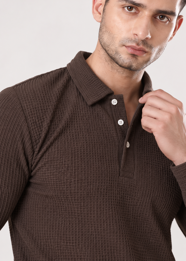 MHROON TEXTURED SHIRT-FT