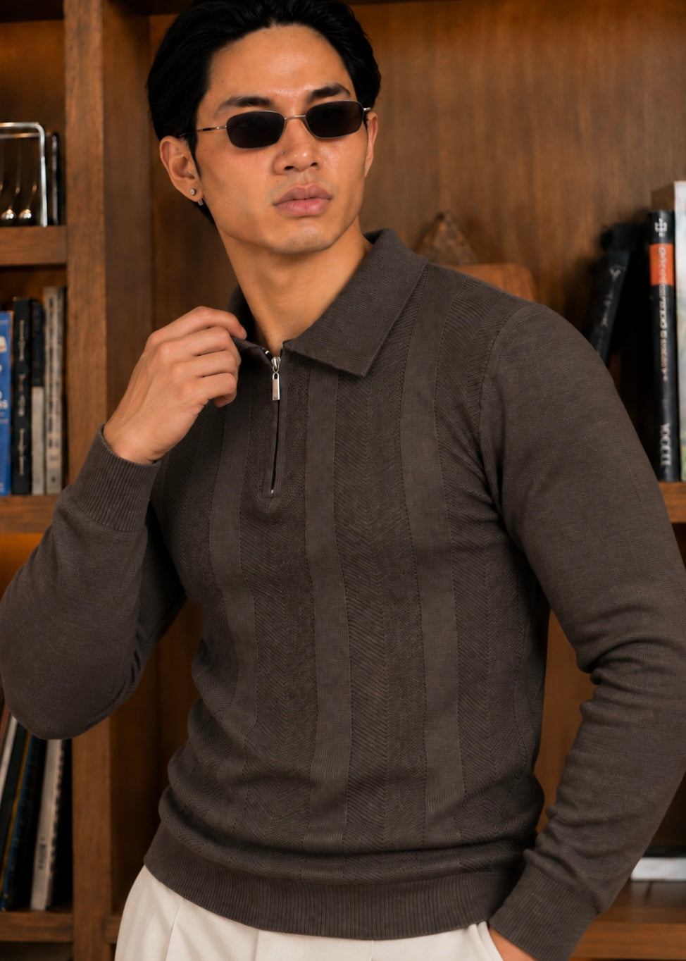 Riviera Knit Polo-gray