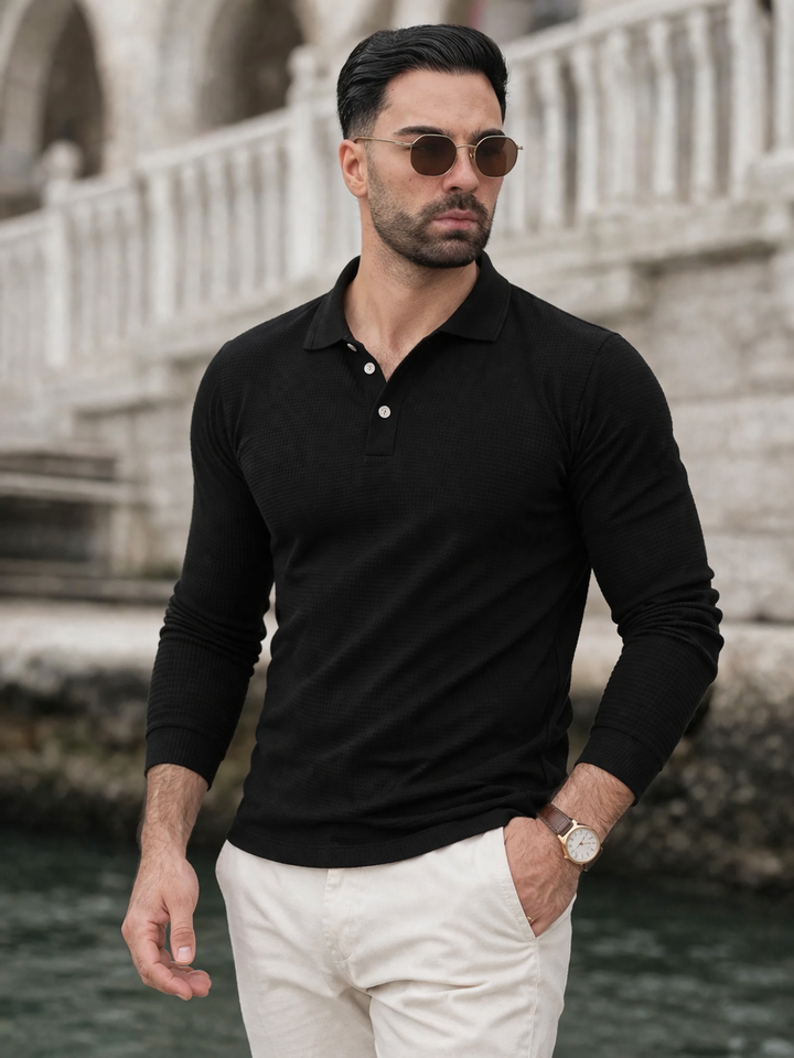 BLACK TEXTURED SHIRT-FT