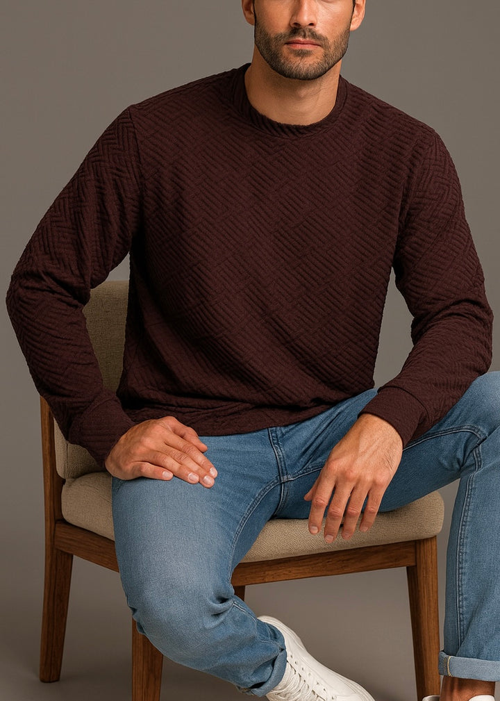 EMBOSSED CREW-NECK SHIRT-FT