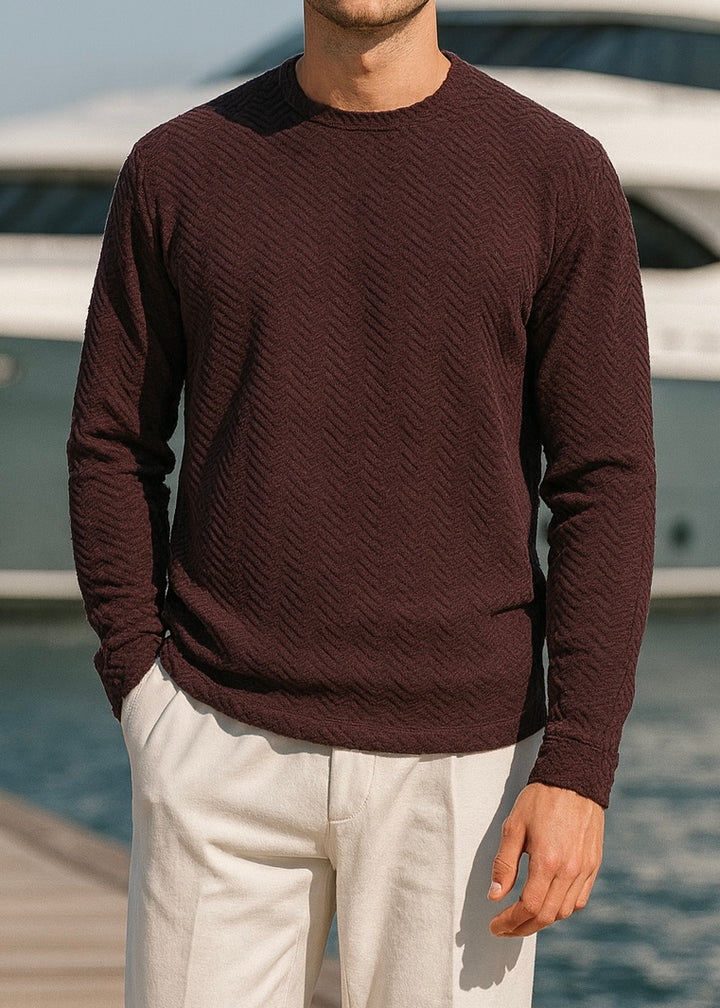 EMBOSSED CREW-NECK SHIRT-FT