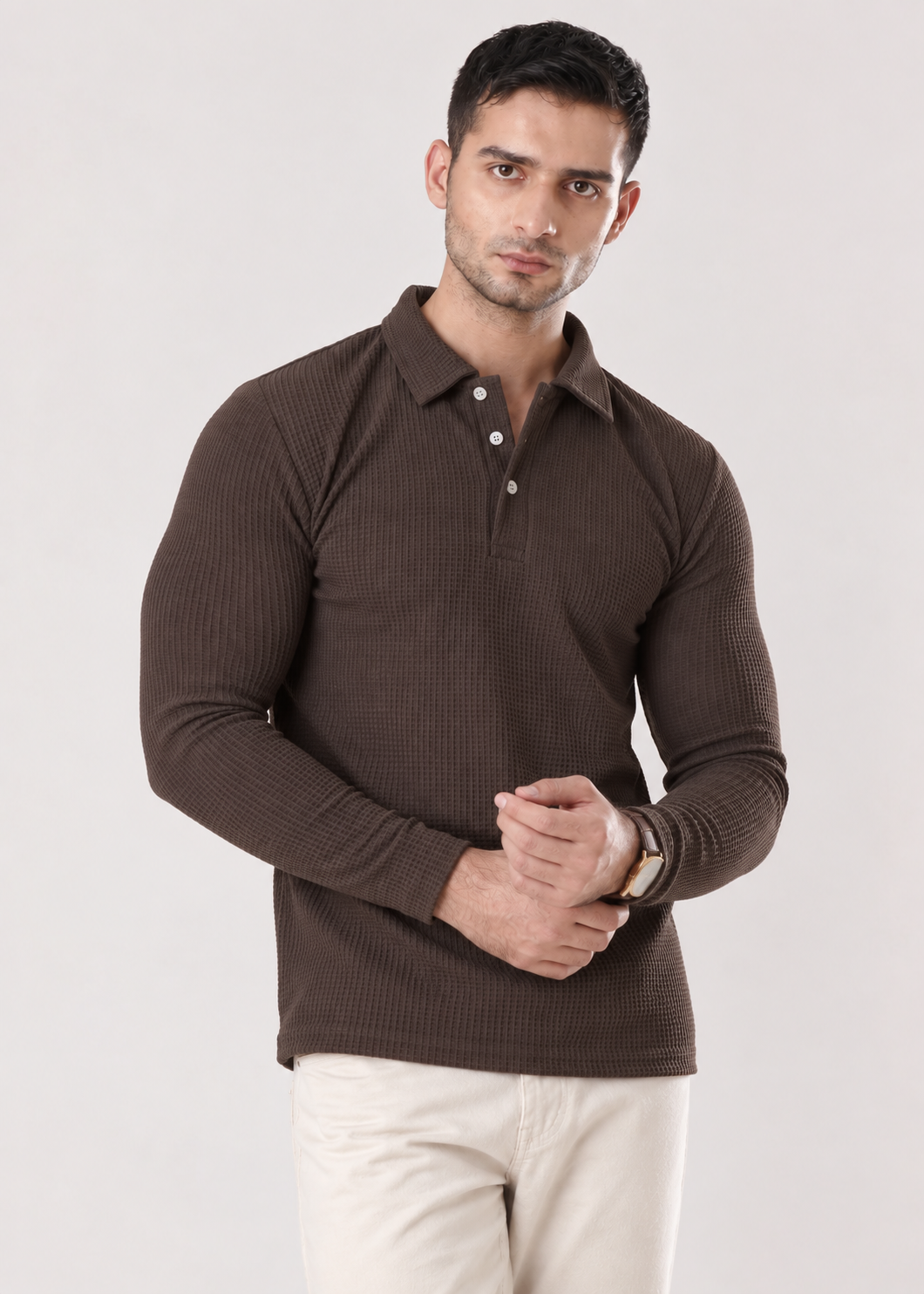 MHROON TEXTURED SHIRT-FT
