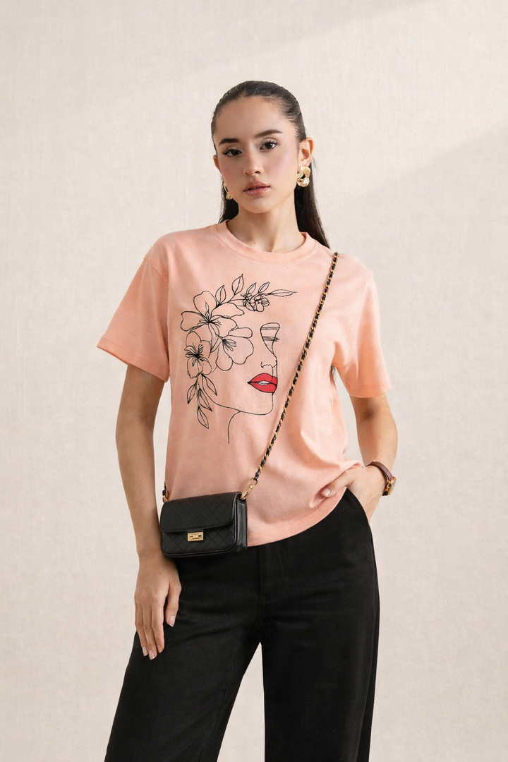 PEECH COTTON TEE-FT