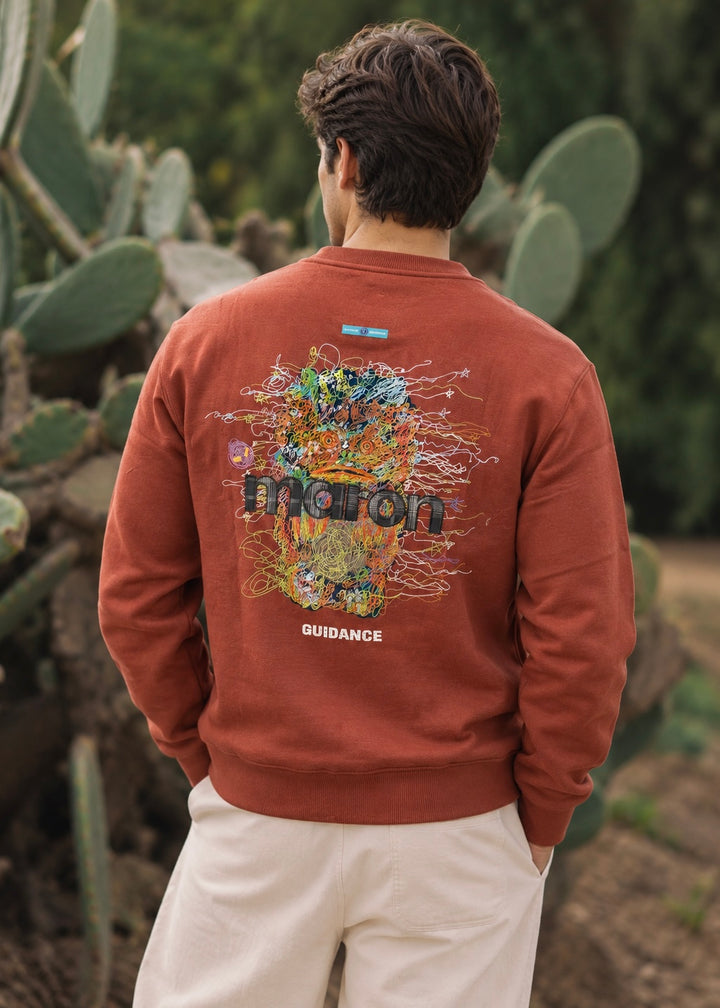 THE MAION SWEATSHIRT  RUST BROWN