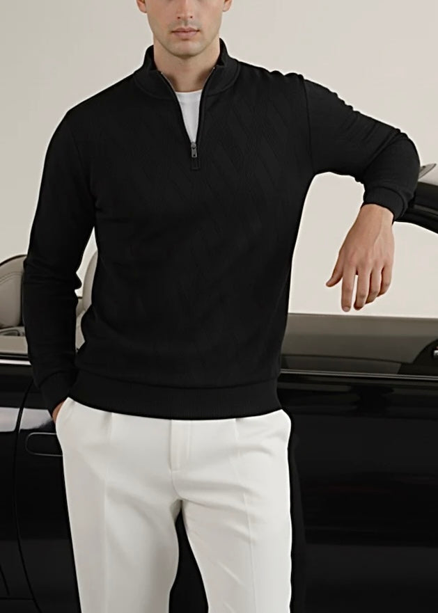 THE COZY KNIT ZIP MOCK-NECK-FT