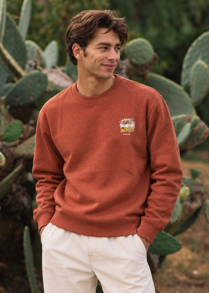 THE MAION SWEATSHIRT  RUST BROWN
