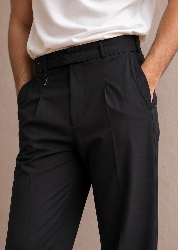 THE MANACO GURKHA PANT-BLACK
