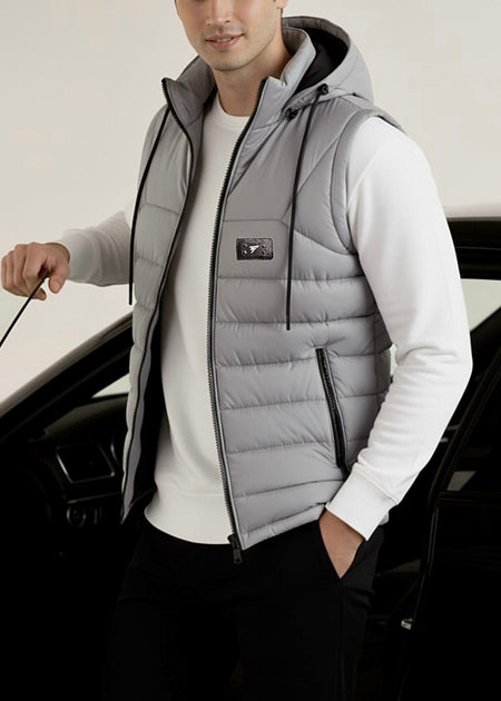 LOGO SLEEVELESS JACKET-GRAY