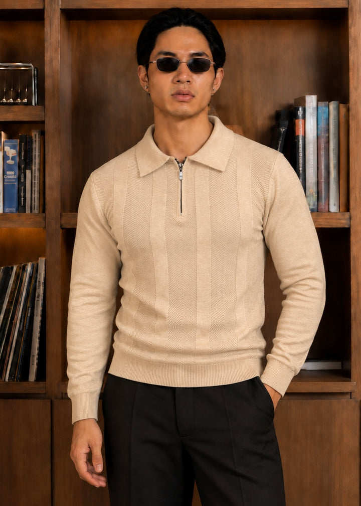 Riviera Knit Polo-Tan