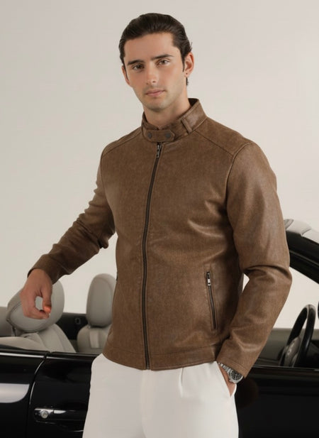THE DARK-KNIGHT JACKET-DARK BROWN