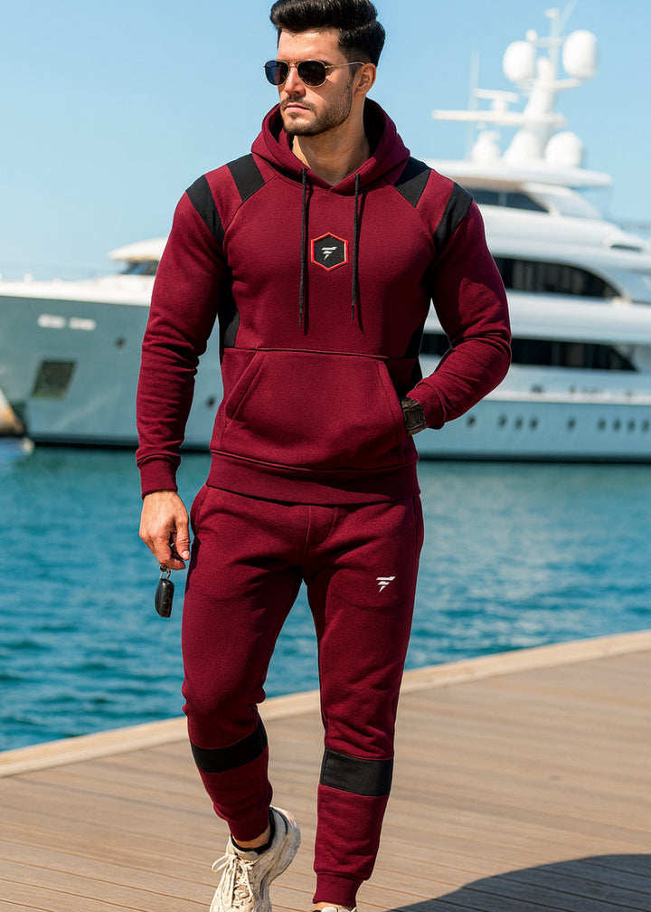 THE MAROON FLEECE TRACKSUIT-FT