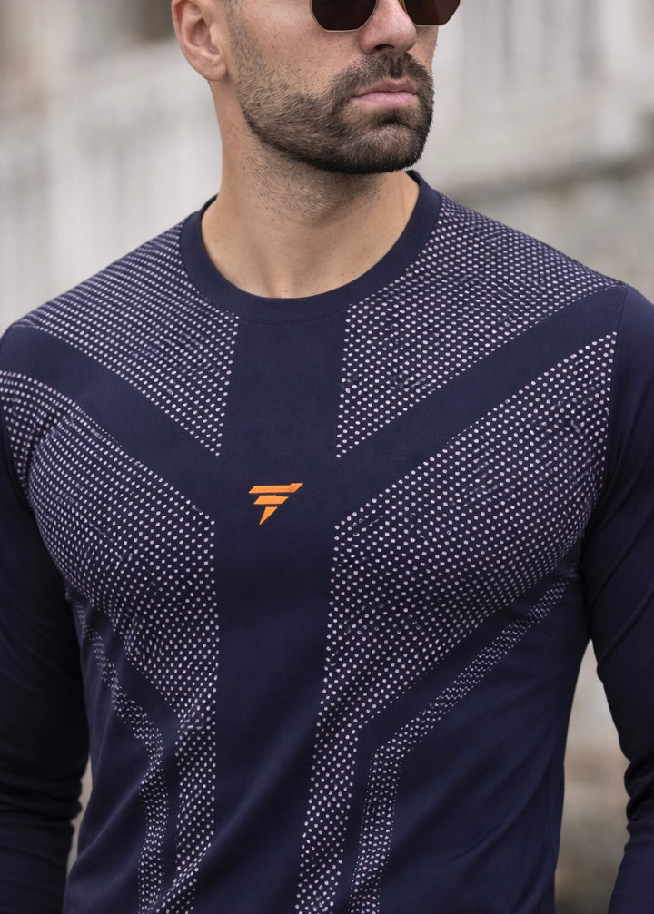 THE LYCRA FULL SLEEVES SHIRT-NAVY