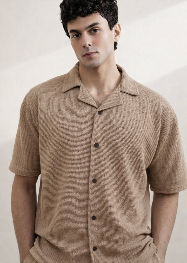 THE GLAMER TEXTURE TRACKSUIT-TAN