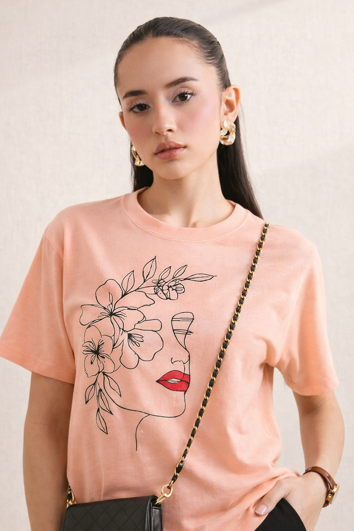 PEECH COTTON TEE-FT