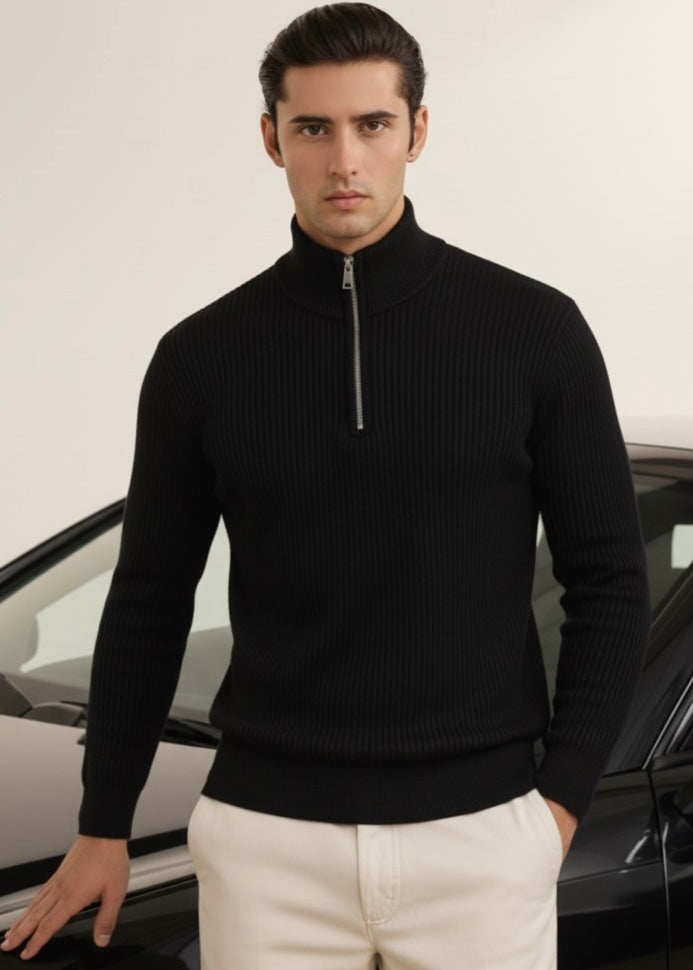 THE ALPHA STREET ZIP MOCK NECK-FT