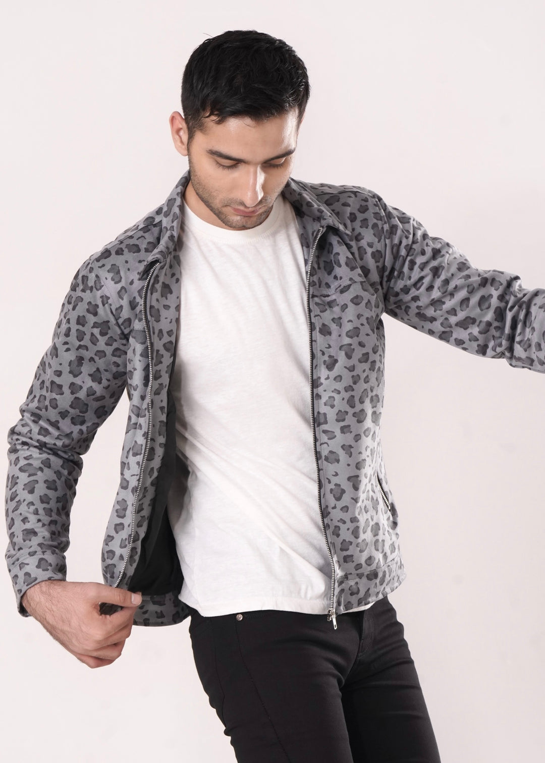 GRAY LEOPARD JACKET-FT
