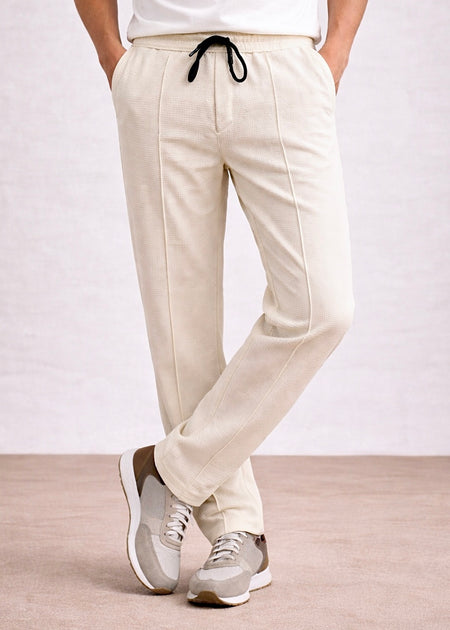 THE STRAIGHT FIT TROUSER-BEIGE