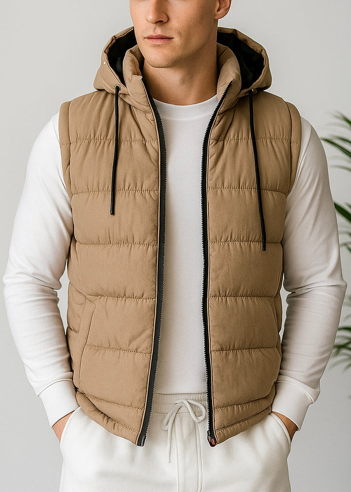 DETACHABLE SKIN-TAN SLEEVELESS JACKET-FT