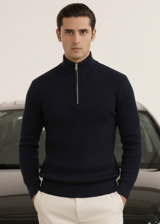 THE ALPHA STREET ZIP MOCK NECK-FT