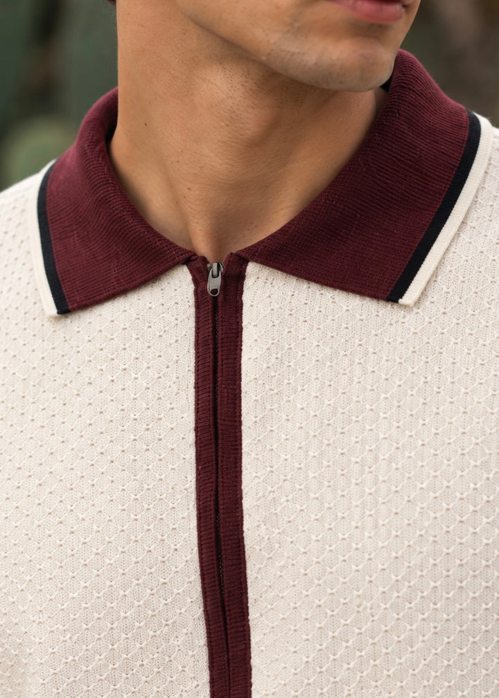 THE SUNDAY EASE KNITTED POLO WHITE