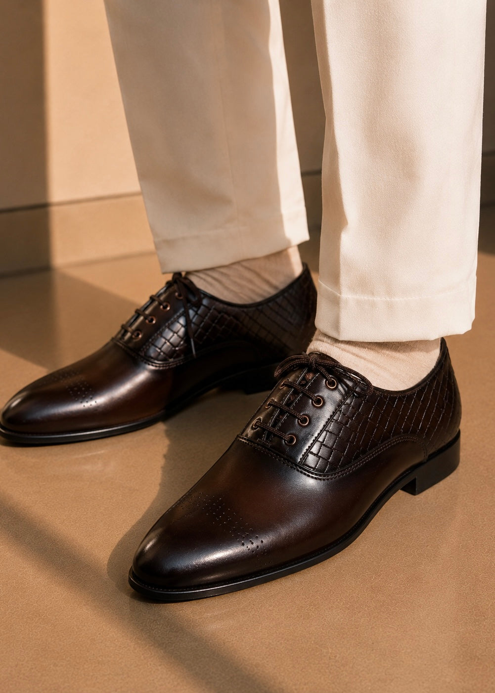 0096 LUXURIOUS BROWN CLASSIC SHOES-FT