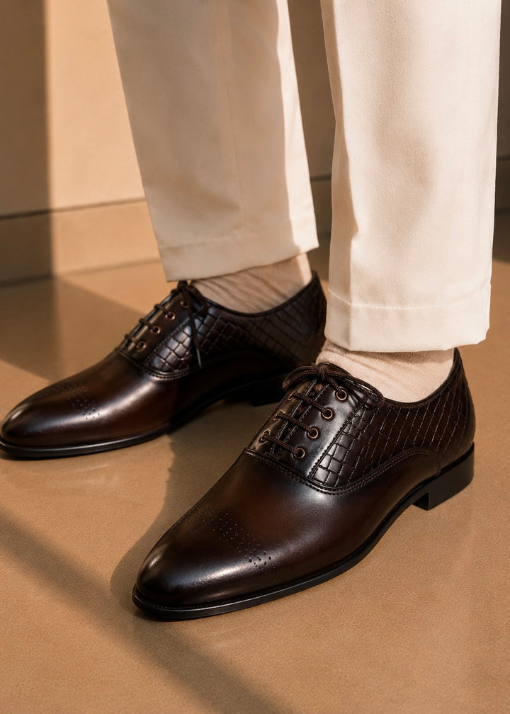 0096 LUXURIOUS BROWN CLASSIC SHOES-FT