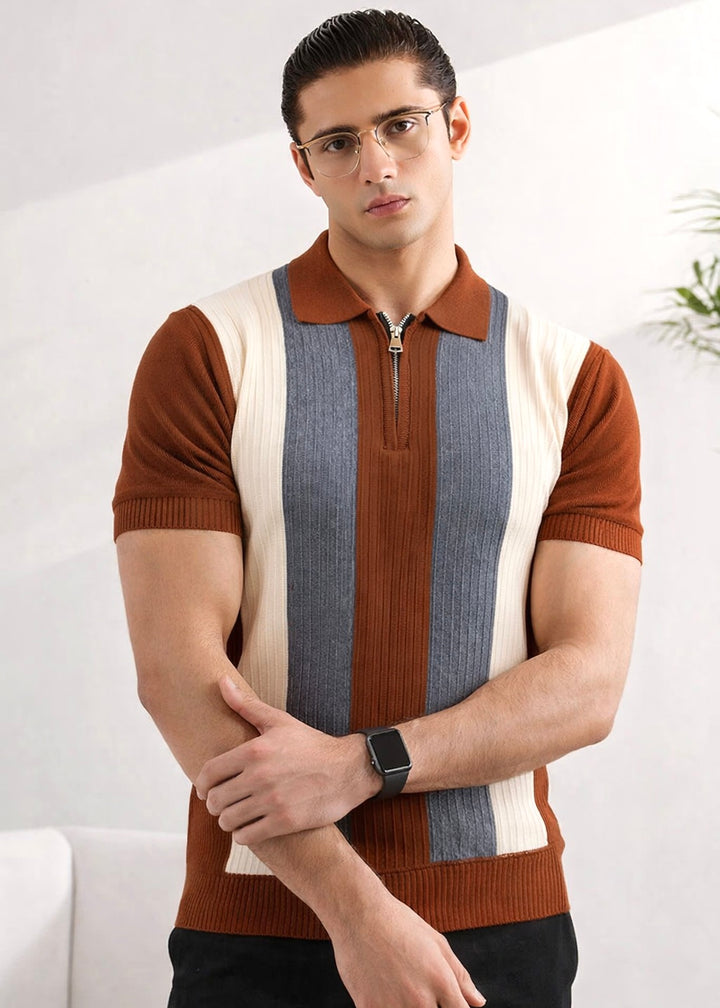 DYNAMIC KNITTED POLO-MAROON