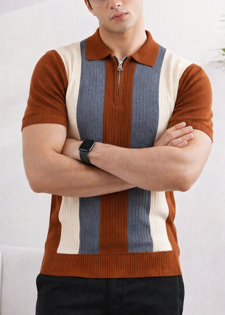 DYNAMIC KNITTED POLO-MAROON