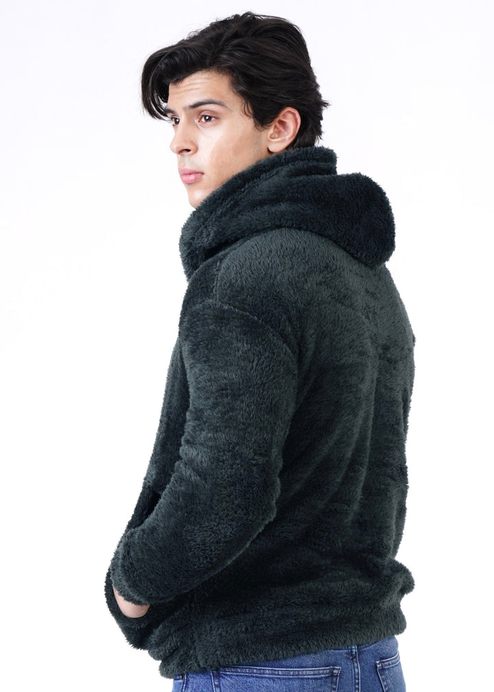 GRAY FUR HOODIE-FT