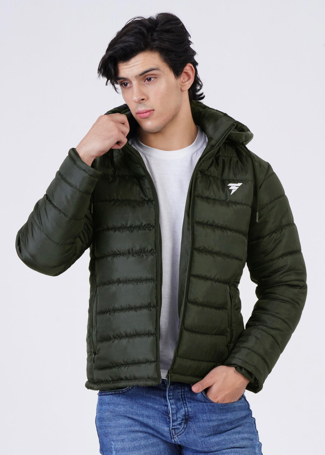 THE OLIVE PUFFER JACKET-FT