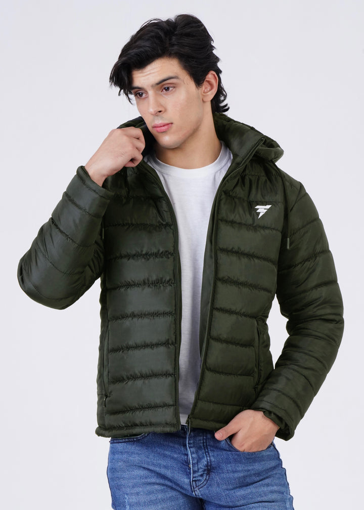 THE OLIVE PUFFER JACKET-FT