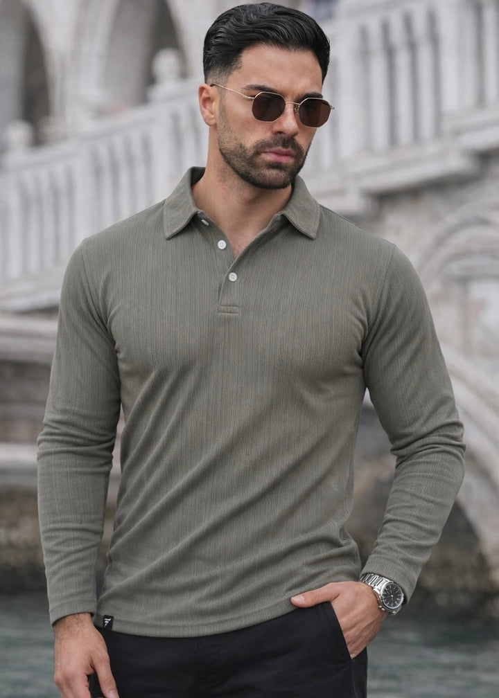 THE SMART KNITTED POLO-SEA GREEN