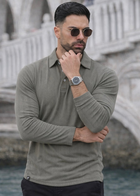THE SMART KNITTED POLO-SEA GREEN