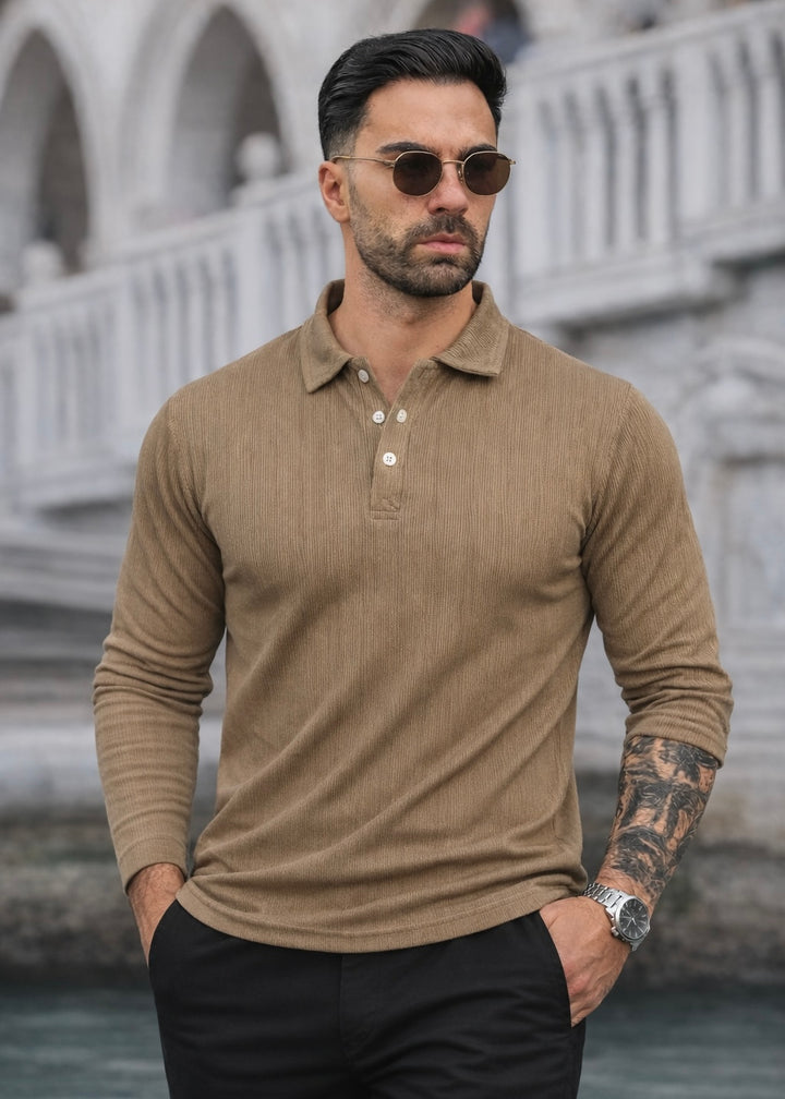 THE SMART KNITTED POLO-TAN