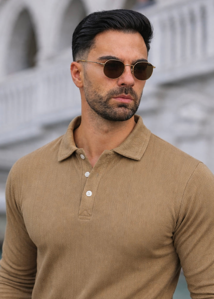 THE SMART KNITTED POLO-TAN