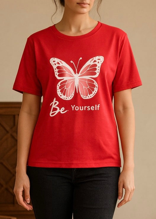 RED COTTON TEE-FT