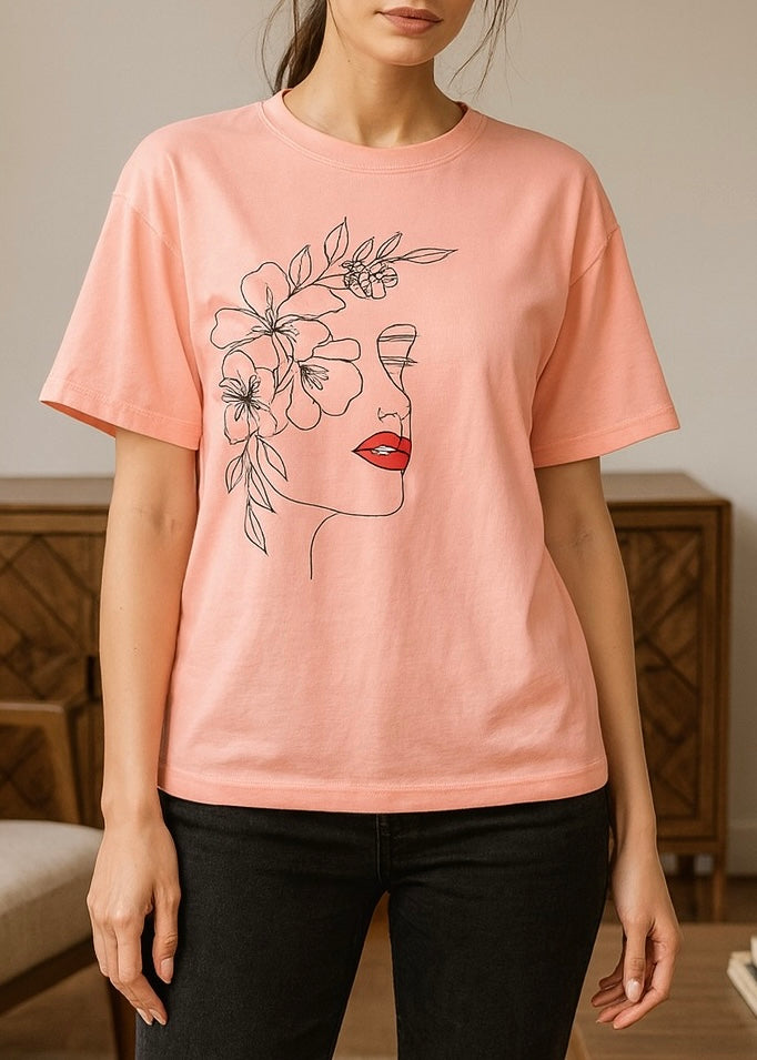 PEECH COTTON TEE-FT